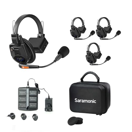 Saramonic WiTalk9-3S 3-Person 1.9GHz Full-Duplex Wireless Intercom System with 500m Range, expandable to 30 Users, 6 Batteries, 6-Bay Charger & Case