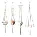 Mkono Macrame Plant Hangers Hanging Plant Shelf Indoor Wall Planter Decorative Flower Pot Holder Boho Home Decor, Set of 4
