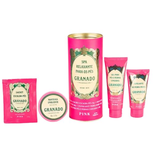Kit Relaxante Para Pés Pink Granado 4 Itens + Lata Presente