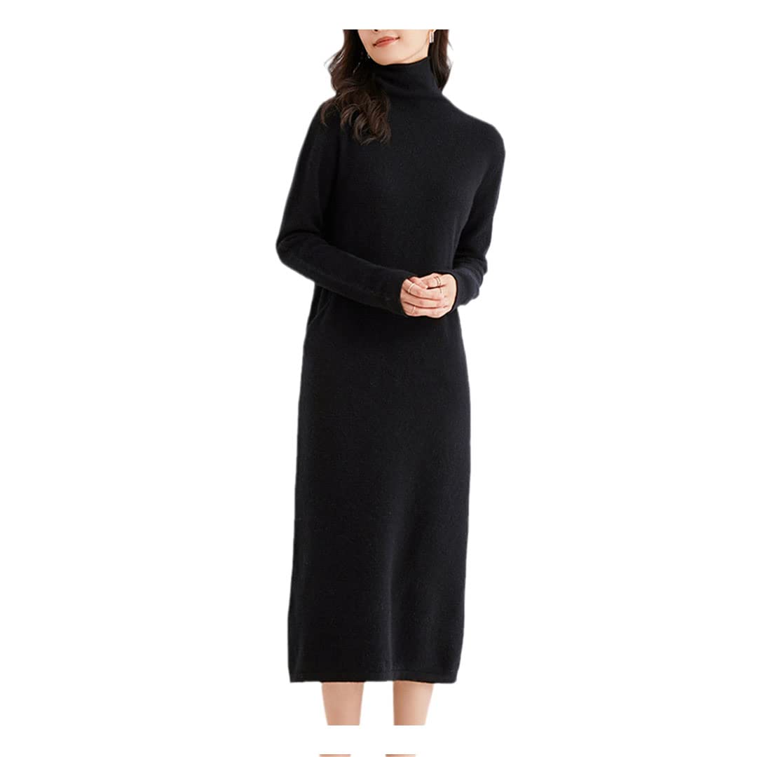 Disimlarl Maxi abito invernale da donna in maglia 100% cashmere