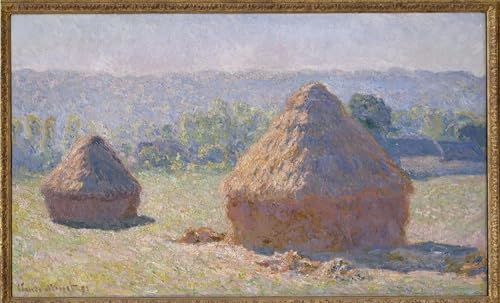 Cuadro en lienzo Meules de Claude Monet para decoración, 60x90cm