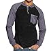 Mens Fashion Henley Shirts Long Sleeve Casual T-Shirt Classic Comfort Henley Shirts Basic Button Tee Tops with Pocket