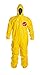 DuPont Tychem 2000 QC127T Disposable Chemical Resistant Coverall with Hood, Elastic Cuff and Taped Seams, Yellow, X-Large (Pack of 4)