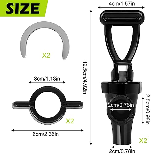 (2Pack) 03260.0002 Replacement Faucet Kit for Ice Tea Dispenser, Spigot Replacement for Tea Urn, Reusable Tea Faucet Kit with 2 Wing Nut and 2 C-Ring, BPA Free & Dishwasher Safe