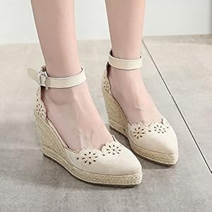 Damessandalen met open teen, sleehak voor dames, espadrille, wiggen