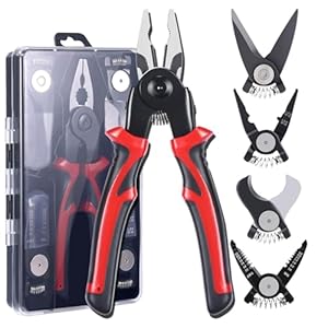Tangen Gereedschapset, 5-in-1 koolstofstalen tangenset met verwisselbare tang, zware multifunctionele elektrische gereedschapsset voor reparaties en onderhoud aan huis