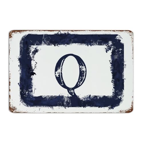 Poster d'art monogrammé en métal durable, décoration murale rétro avec lettre de l'alphabet