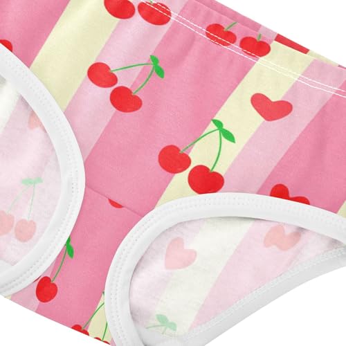 Cherry Vertical Stripes Pink Cream Toddler Girls Underwear 2t Cotton Girl Panties Cute Aesthetic Undies Kids Briefs4