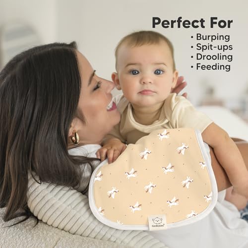 Image of Organic Burp Cloths Baby Boy & Girl - 5-Pack Super Absorbent Cotton Burping Cloths for Babies, Soft & Plush Newborn Spit Up Rags, Infant Towels for Milk Spit Up, Unisex, Large 21 inch x 10 inch (Lunaris)