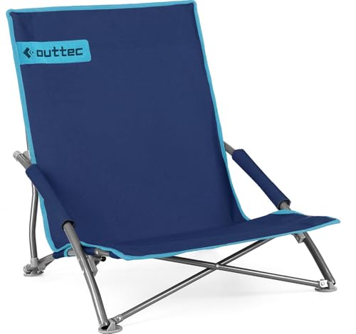 Outtec Chaise de camping pliante - Pour camping, jardin, balcon, plage, camping - Fauteuil touristique avec fonction allongée - Sac de transport - Chaise...