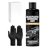 Trattamento Rigenerante per Plastiche Auto | Detergente Per Detailing Da 100 Ml,Eliminatore Di Ossidazione Con Guanti E Spugna | Per Ripristino Brillantezza E Detailing Parti Nere Interni E Cruscotto