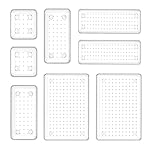 YHSKJCD 8 Pcs Clear Plastic Drawer Organiser Trays Desk Versatile Kitchen Drawer Organiser Bins Tray for Makeup Bedroom Office
