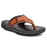 MKS Shoes Men's Thong Sandal with airmix Sole (Brown, 8)