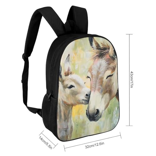 Donkeys Kiss Unisex Backpack 17" Casual Daypacks Simple Shoulders Bag for Camping Hiking Travel Gear2