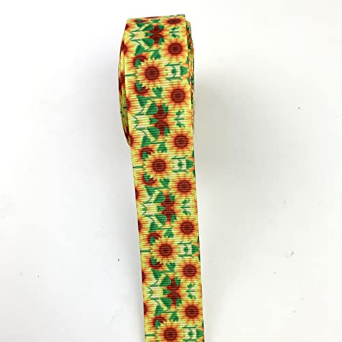 Heyiwell 10Yards Sunflower Printed Grosgrain Ribbons For Wedding Party Decor Gifts Wrapping Diy Crafts 1"Inch(25Mm) #TOP21