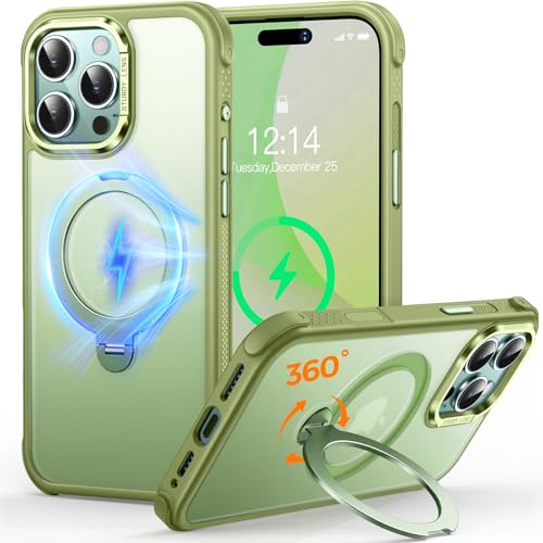 Coque iPhone 16 Pro Max magnétique haut de gamme translucide mate verte