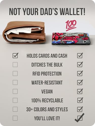 Image of Supervek Monkey Anime Paper Slim Wallet - Tattoo Art Streetwear Hypebeast Stitched Bifold Mens Wallet - Men's Credit Card Holder Purse Wallets, Gifts for Him Boys Gents - RFID Blocking