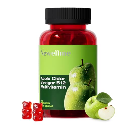 NEWELLME ACV Gummies with the Mother & B12 Sugar-Free Great-Tasting Vegan Gummies for Digestion Metabolism & Daily Energy Support 60 Count