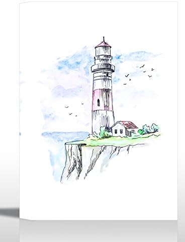 Amazon 灯台水彩スケッチイラストアート印刷壁装飾イメージ キャンバスstretchedフレーム 8x12 Xs Wcs 2142cf Xs Kraska アートフレーム ポスター