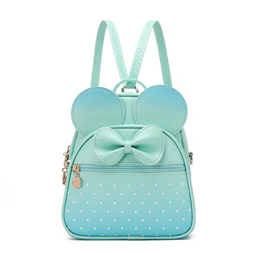 KL928 Girls Mini Backpack Bowknot Polka Dot Cute Small Daypacks Convertible Shoulder Bag Purse for Women
