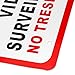 Kichwit Video Surveillance Sign No Trespassing Reflective Metal Sign, Double Sided Aluminum Yard Sign with Stakes Included, Measures 11.8