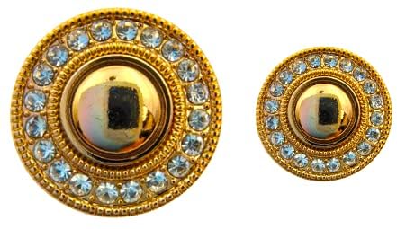 Round Classy Diamond Gold Metal Shank Button (Pack of 16) 8 Big and 8 Small Pack for Coat Blazer Suit, Sherwani and Indian Dresses Sports Coat Uniform Jacket-image-47