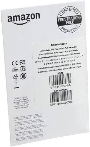Amazon Basics SDHC Class 4 16GB Secure Digital Card