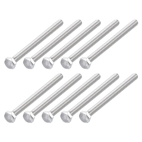 Image of METALLIXITY Hex Bolts (M6-1x80mm) 15Pcs, 304 Stainless Steel Coarse Fully Threaded Hex Head Screw Bolt Machine Screws - for Furniture Repair, Silver