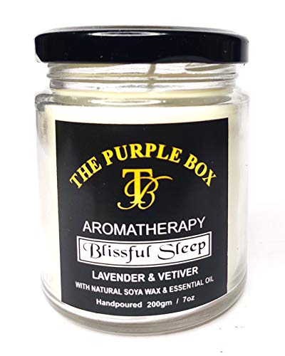 The Purple Box Aroma Candle Healing Meditatio,Manifestation, 100% SOYA Wax, Pure Essential Oil,200 gm Aromatherapy Candle - (Blissful Sleep)