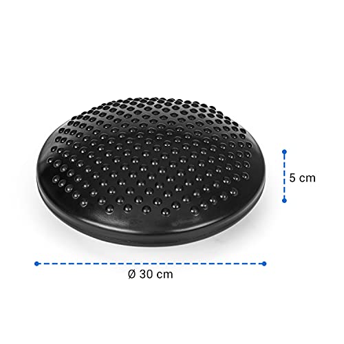 BoarderKING Balancekissen für das Indoorboard inkl. Pumpe, Fitness Rückentraining Ballsitzkissen Gleichgewichtskissen Balancetrainer Luftkissen Sitzkissen, Zubehör, 30 x 5 cm (ØxH) schwarz