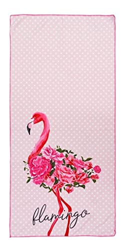 Toalha de Praia Aveludada Flamingo 140x70cm Realce Premium