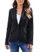 LookbookStore Women's Black Notched Lapel Pocket Button Work Office Blazer Jacket Suit Size M