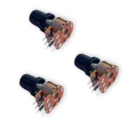 Image of SP Electron 5 Pcs B 100K ohm Dual Potentiometer, (D-Shaft) Variable Resistor Volume Controller