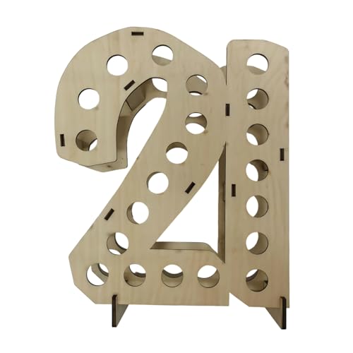 Soporte para botellas de licor de madera para 21 mini botellas miniatura 1