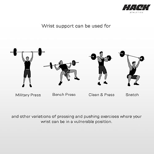 Hack Athletics Professional 24" Stiff Wrist Wraps with Thumb Loops for Men & Women - Hand Grip Wrist Support for Weightlifting, Powerlifting, Bench Press, Strength Training- Wrist Pain
