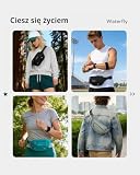 Waterfly Torba nerka nerka: małe saszetki na talię z rozszerzonym paskiem o 30 cm modna antykradzieżowa torba na klatkę piersiową crossbody z blokadą RFID dla kobiet mężczyzn wędrówki sport bieganie