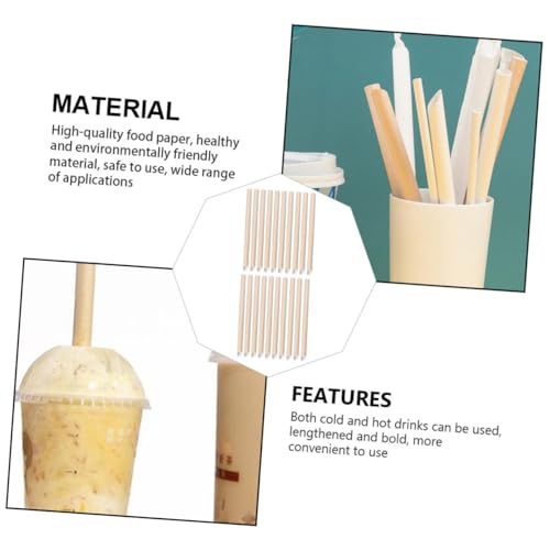 100 pitillos desechables de papel kraft biodegradables miniatura 3
