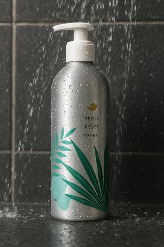 Botella dispensadora de ducha para recargar concentrado de champú en tu baño 4