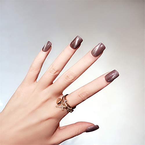 3 Sets Cat Eye Pattern False Nails Full Cover Fake Nails Tips Mirror Effect Artificial Nail Press On Nails Including Glue Nail Art Salon Tips #TOP4