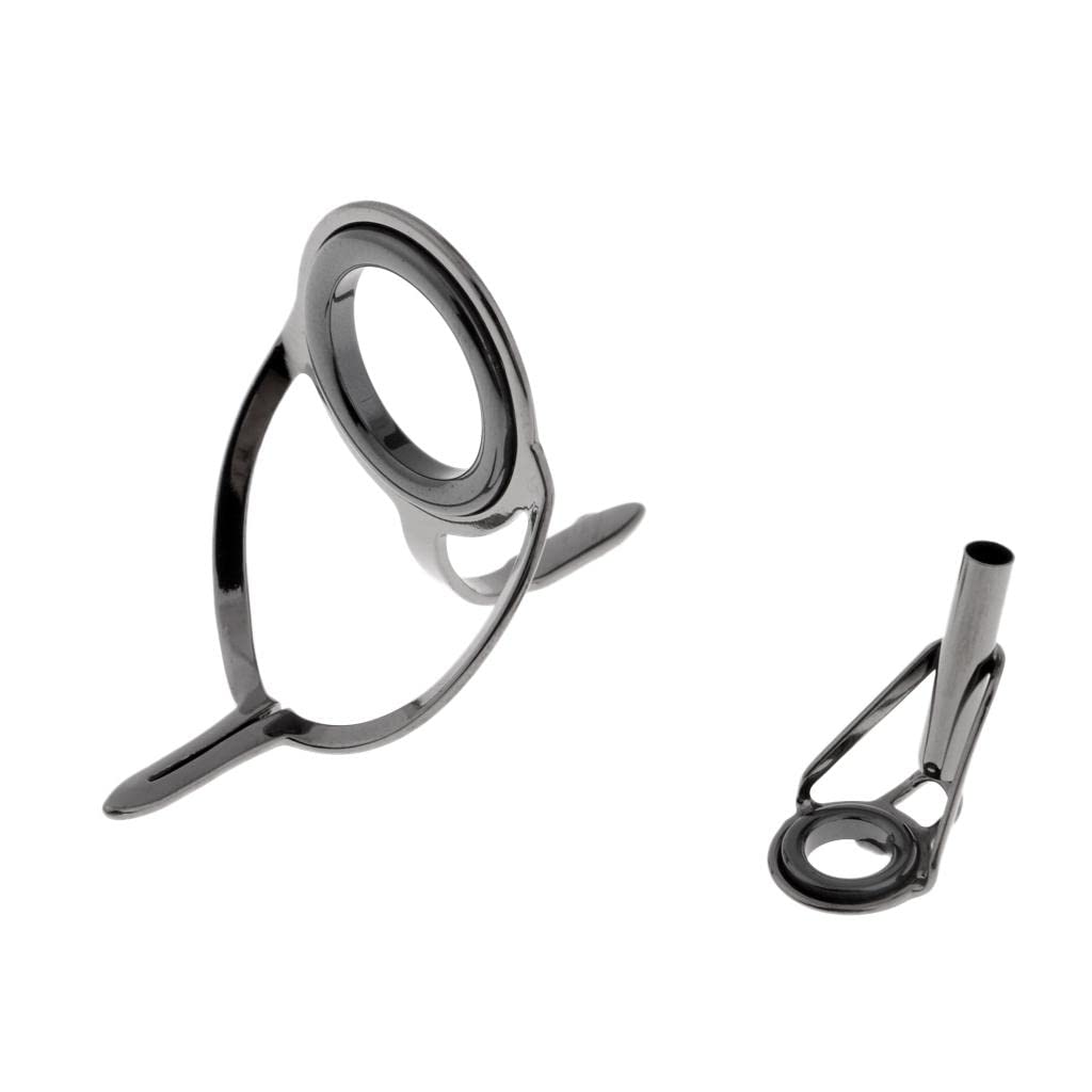 MERISHOPP 7pcs Spinning Rod Guides Tip with Eyelets, Fishing Rod Guide Replacement Tip Spare Parts Repair|As Per Image|Material: Stainless Steel