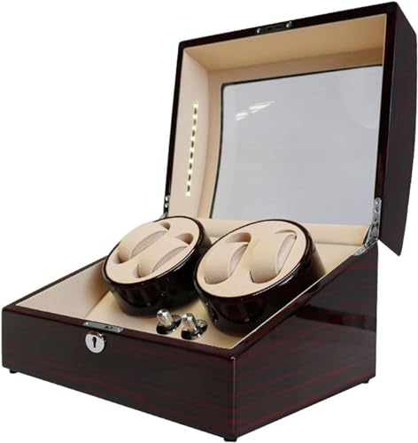 FENOKD Watches and Jewelry 4+6 Automatic Watch Winder Quiet Motor Wooden Storages Box Case 5 Rotation Modes
