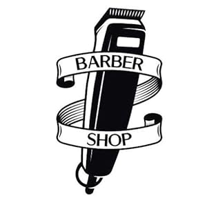 Vinyl stickers for 8,5 cm * 15CM Barber Shop Shaver Barbers Hair Cut Vinyl Zwart/Zilver Auto Sticker personalised name…