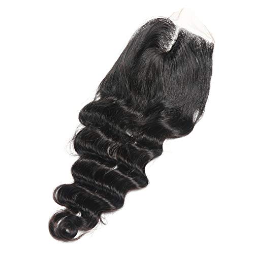 Sophy 10a Swiss Lace Frontal Closure 4x4 Free Part Ocean Wave 100% Unprocessed Brazilian Virgin Human Hair Pre-Plucked Lace Frontal Closure Â with Baby Hair Natural Color