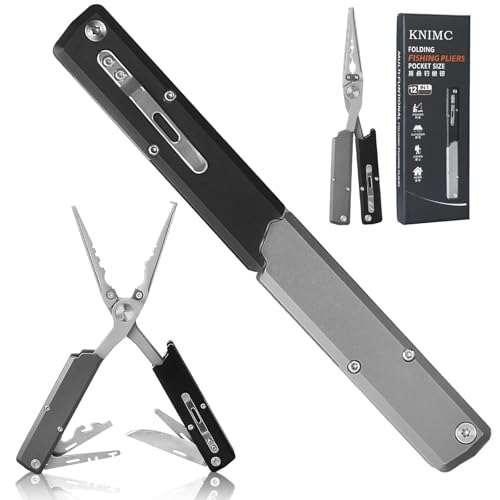 Image of Folding Fishing Pliers, Titanium Coated Saltwater Fishing Multitool