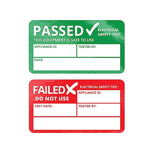PAT Testing Stickers Passed or Failed Electrical Safety PAT Test Labels - Water Resistant Tear Proof Vinyl Durable Self Adhesive Labels for Portable Appliance Testing (Passed, Pack of 50)
