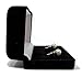 Black Velvet Lift Top Jewelry Box for a Pair of Earrings in Display Case