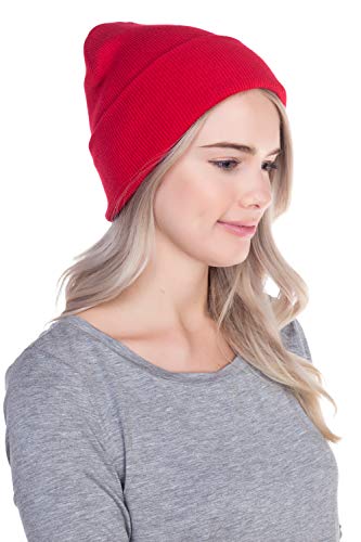 Image of Top Level Beanie Men Women - Unisex Cuffed Plain Skull Knit Hat Cap