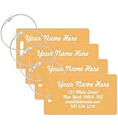 Personalized Luggage Tags for Suitcases 4 Packs Custom Metal Engraved Tag for Cruise Travel, Cust...