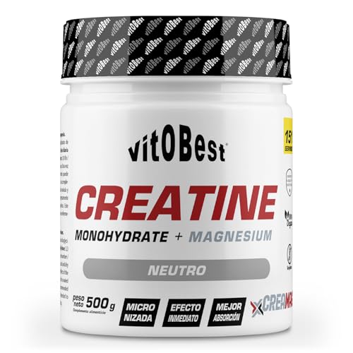 VITOBEST | Creatina (CREAMAG®) | CREAMAG® (creatina monohidrato + magnesio bisglicinato) Sinergia para la recuperación | Sabor Neutro - 500 g