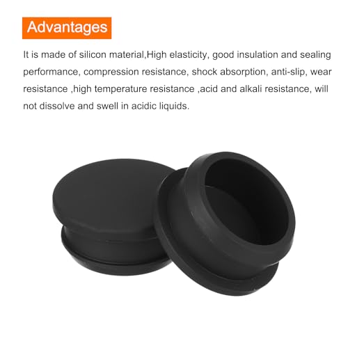 Image of MECCANIXITY Silicone Snap in Locking Hole Plugs,Rubber Panel Seal Cover Flush Type Panel Round for Kitchen Rubber Bulkheads Waterproof Sealing Plugs 29mm /1.14 Inch Diameter Black,Pack of 4